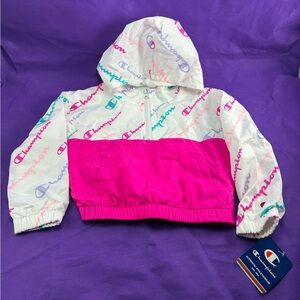 Champion Toddlers 4T Packable Windbreaker Pink and White Boys Girls